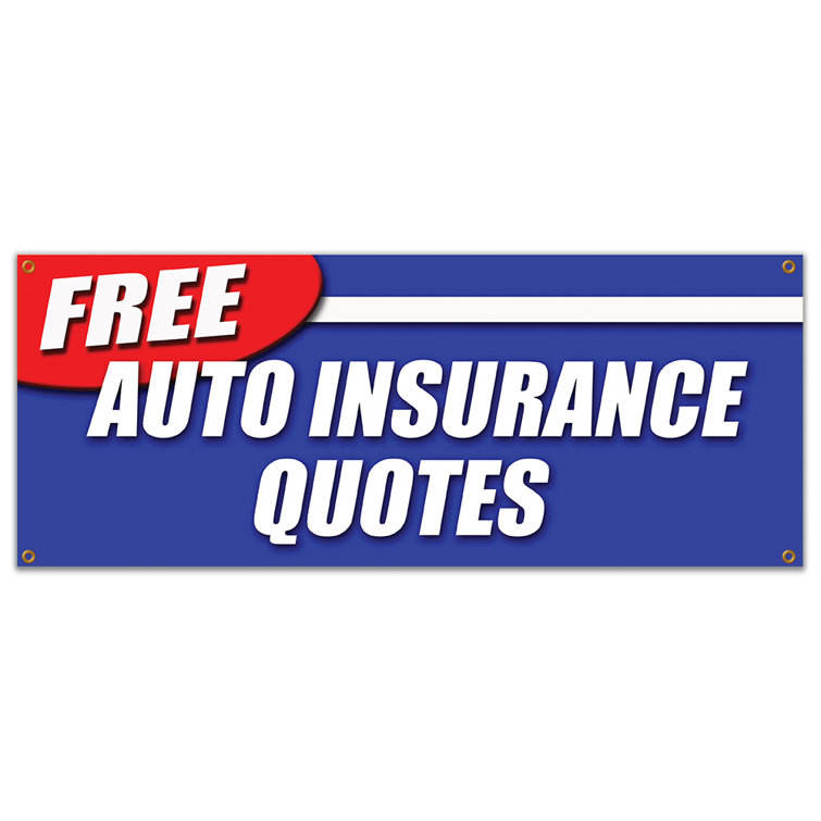 SignMission FREE AUTO INSURANCE QUOTES BANNER SIGN Car Motorcycle